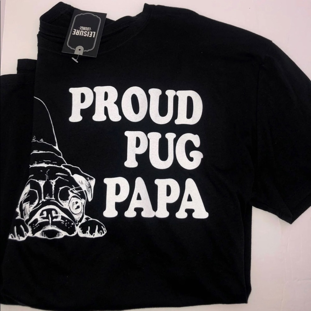 Leisure lounge Mens NWT LARGE Proud Pug Papa T-Shirt short sleeve